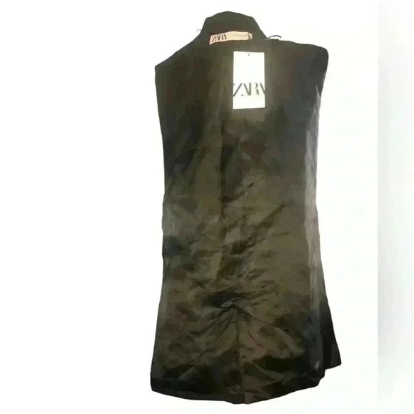 Zara black sleeveless blazer with split missing button - Picture 4 of 4